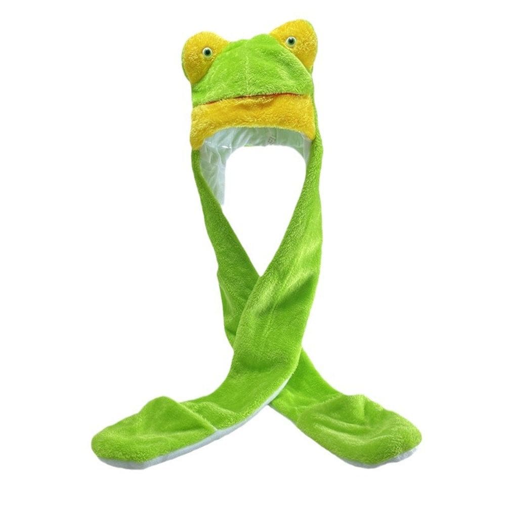Chapéu de sapo de pelúcia para adultos e crianças — lindo chapéu de sapo verde