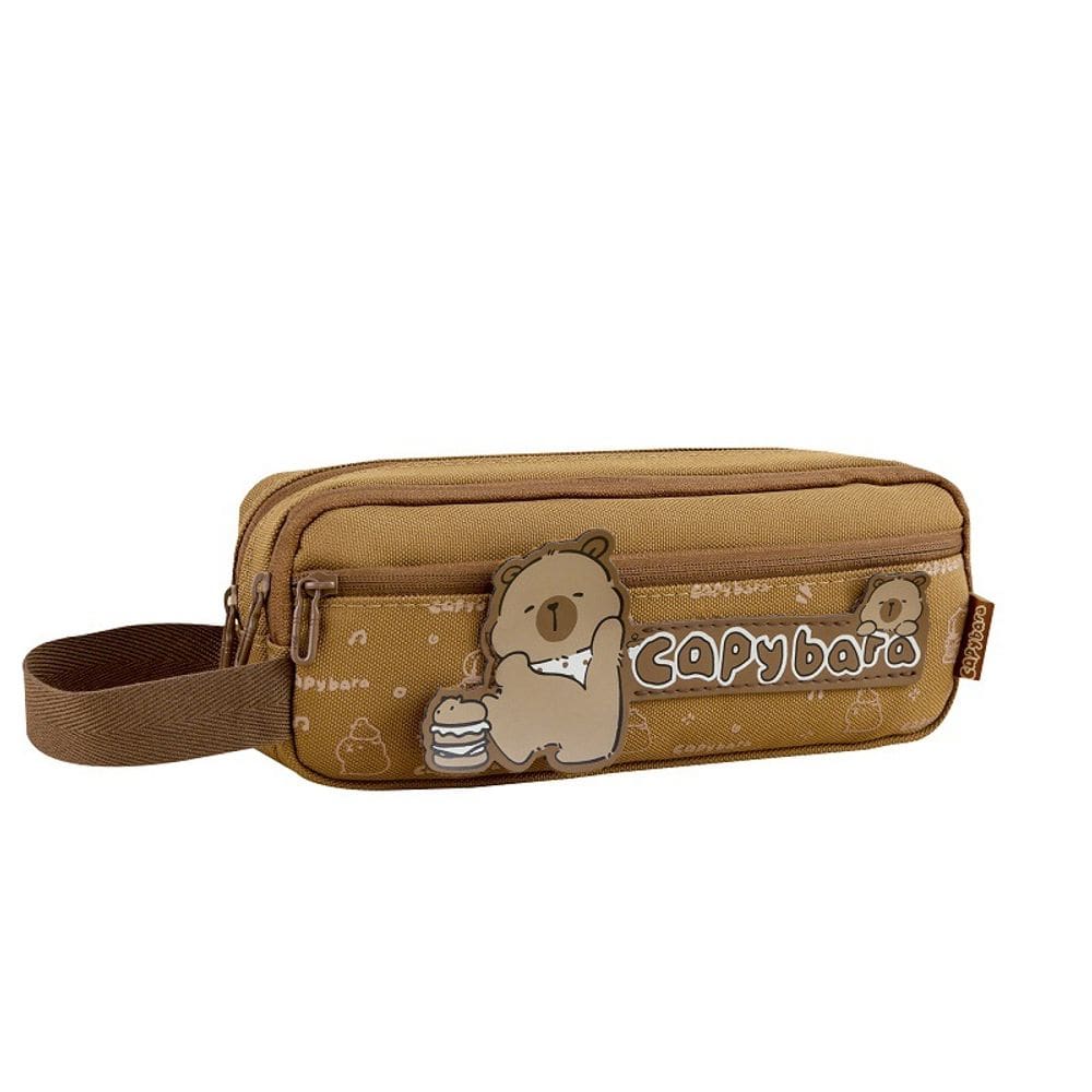 Estojo para lápis Capivara, tecido Oxford de 3 camadas de grande capacidade