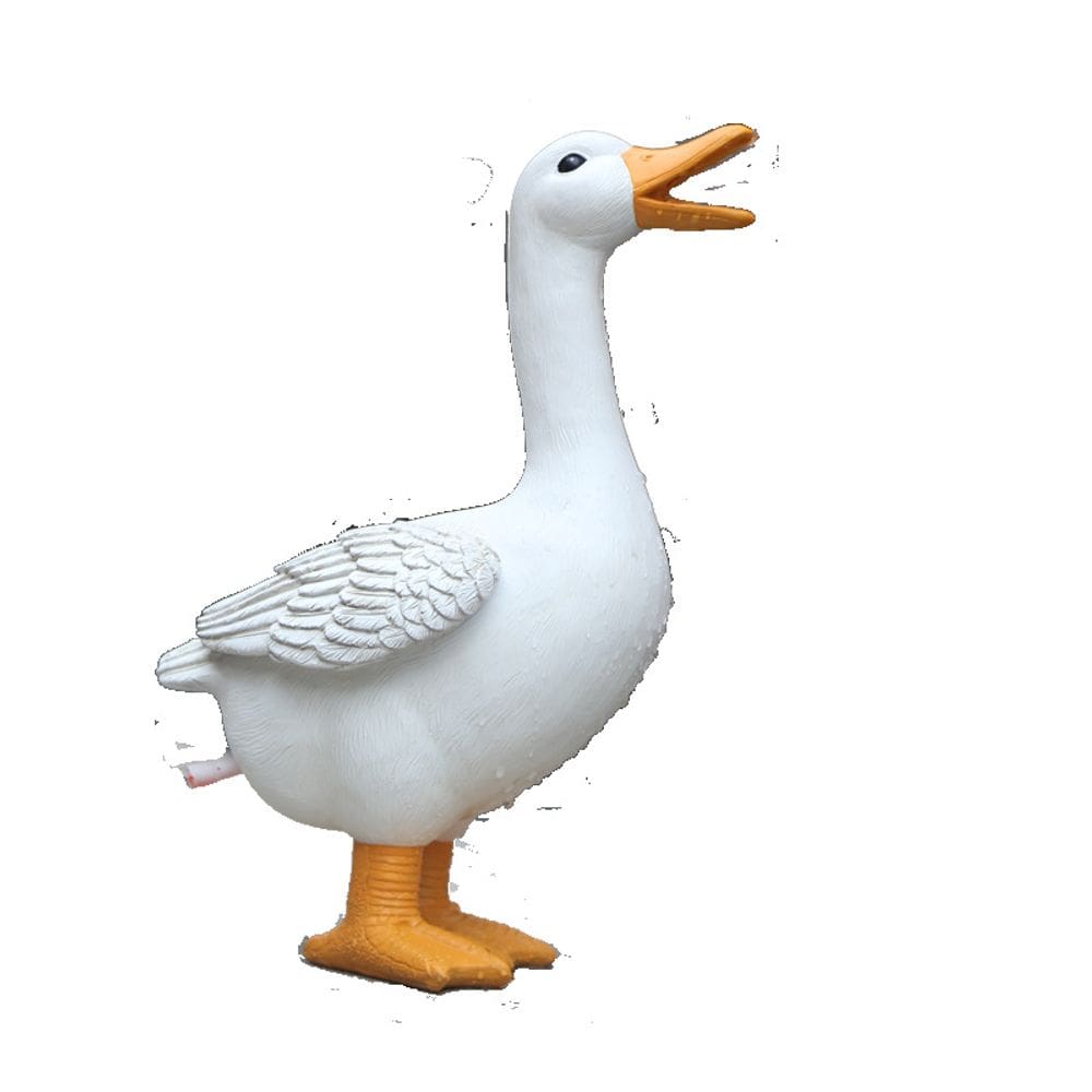 Estátua de pato, decoração de jardim, resina pulverizadora de água 23x34cm