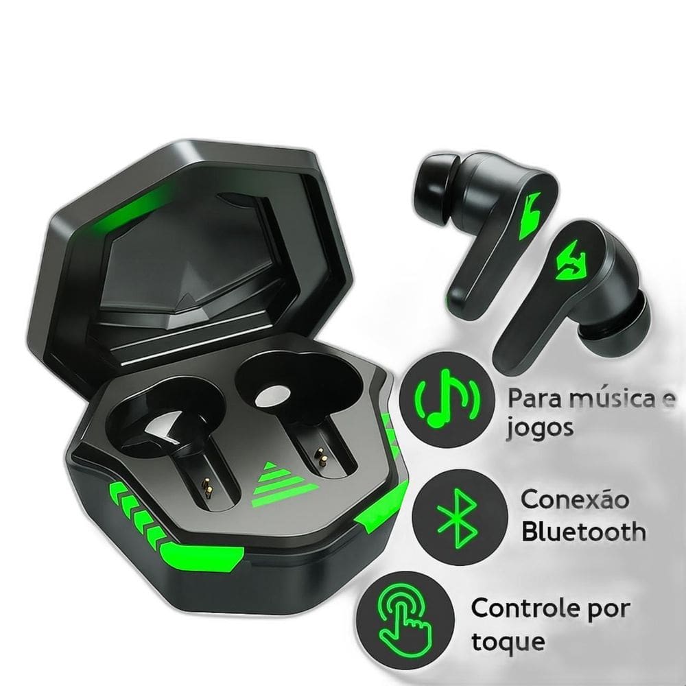 Fone De Ouvido Gamer Bluetooth Com Áudio Premium