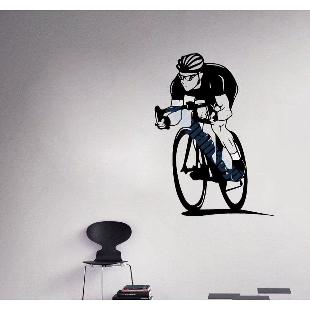 Adesivo de parede Cycling Time to Ride Bike Decalque em PVC 43x59cm