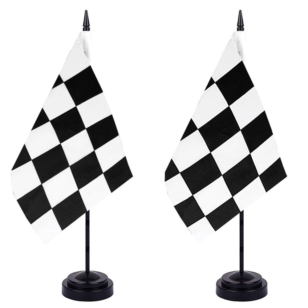 Bandeira de corrida Bandeira quadriculada 14x21cm com suporte de poliéster