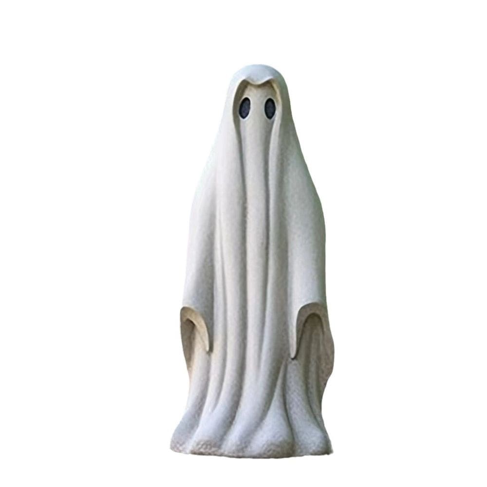 Estátua de decoração de jardim White Ghost Resin 15cm