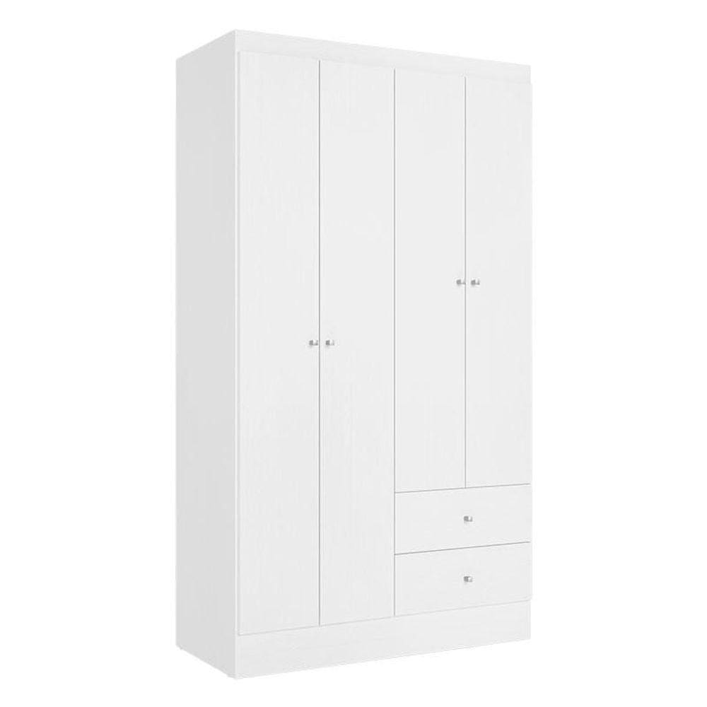 Guarda Roupa Solteiro Astro 4 Portas Branco Rosa Flex Acetinado - Thb