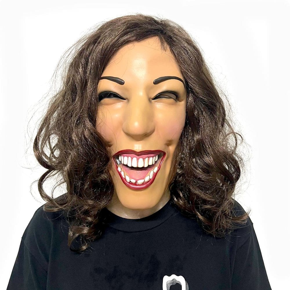 Máscara de cosplay de resina de celebridades engraçada com cabelo realista