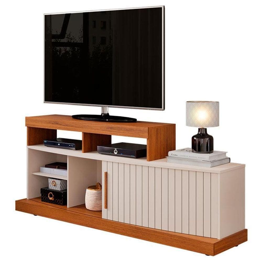 Rack Bancada Para Sala Scala Freijó Off White - Dj Móveis