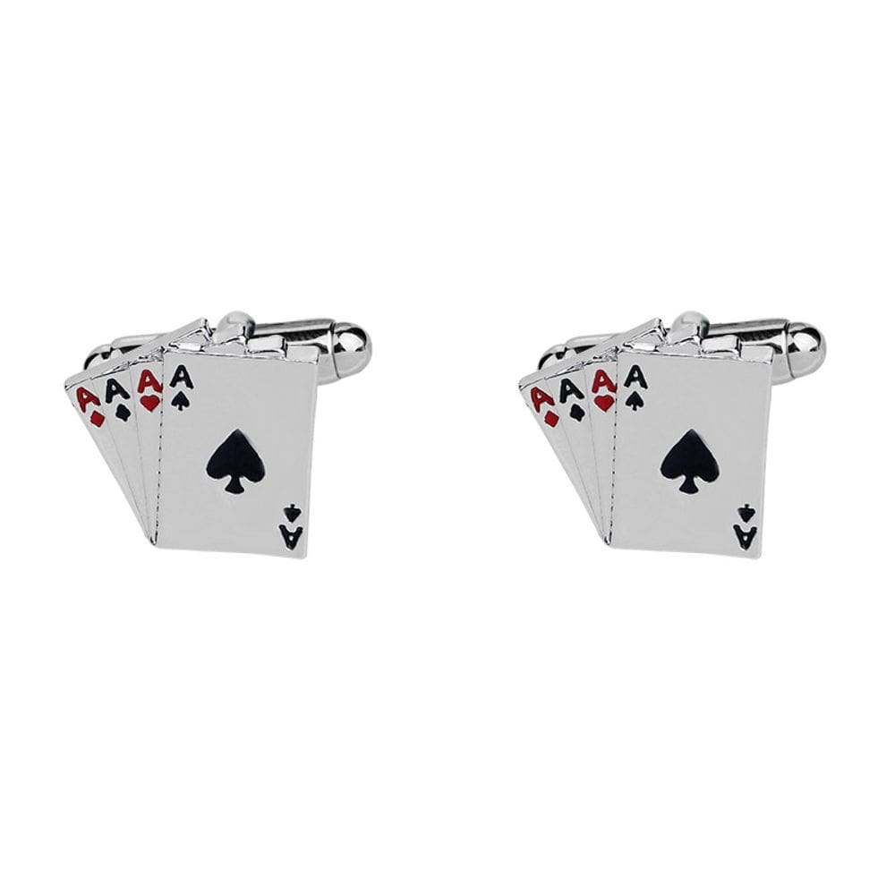 Cufflinks, cartas de baralho, Poker Aces Design para homens
