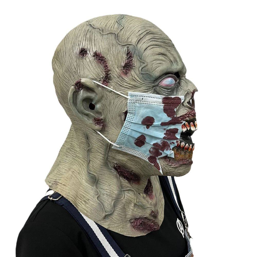 Máscara de zumbi Zumbi com resina de máscara facial cirúrgica sangrenta