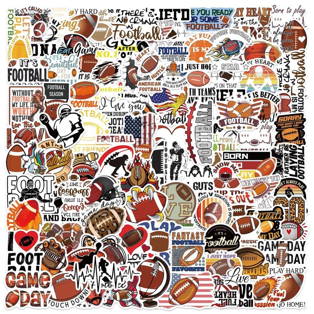 Conjunto de adesivos American Football, 50 peças de decalque de vinil impermeável