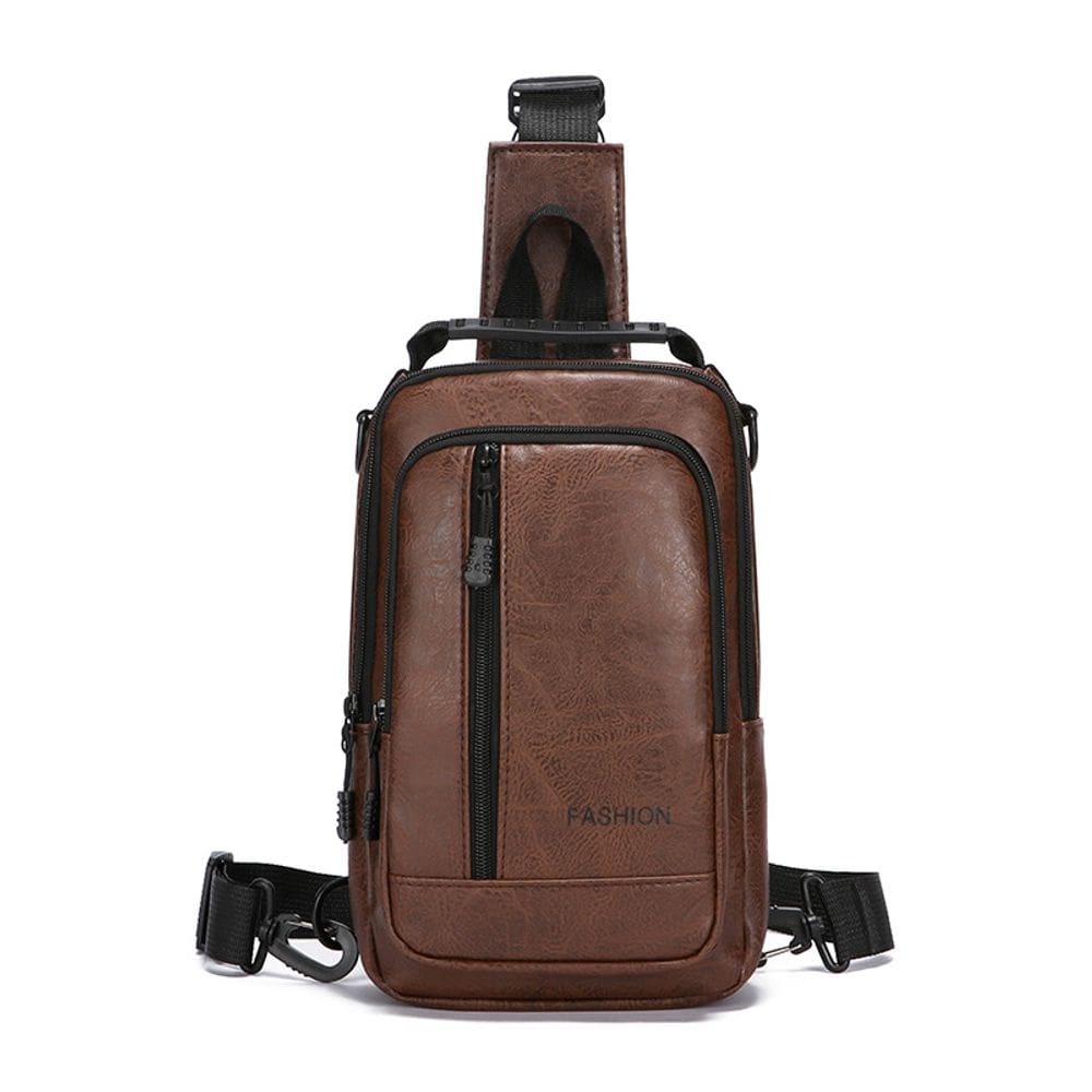 Bolsa tiracolo de couro para homens, bolsa de ombro impermeável