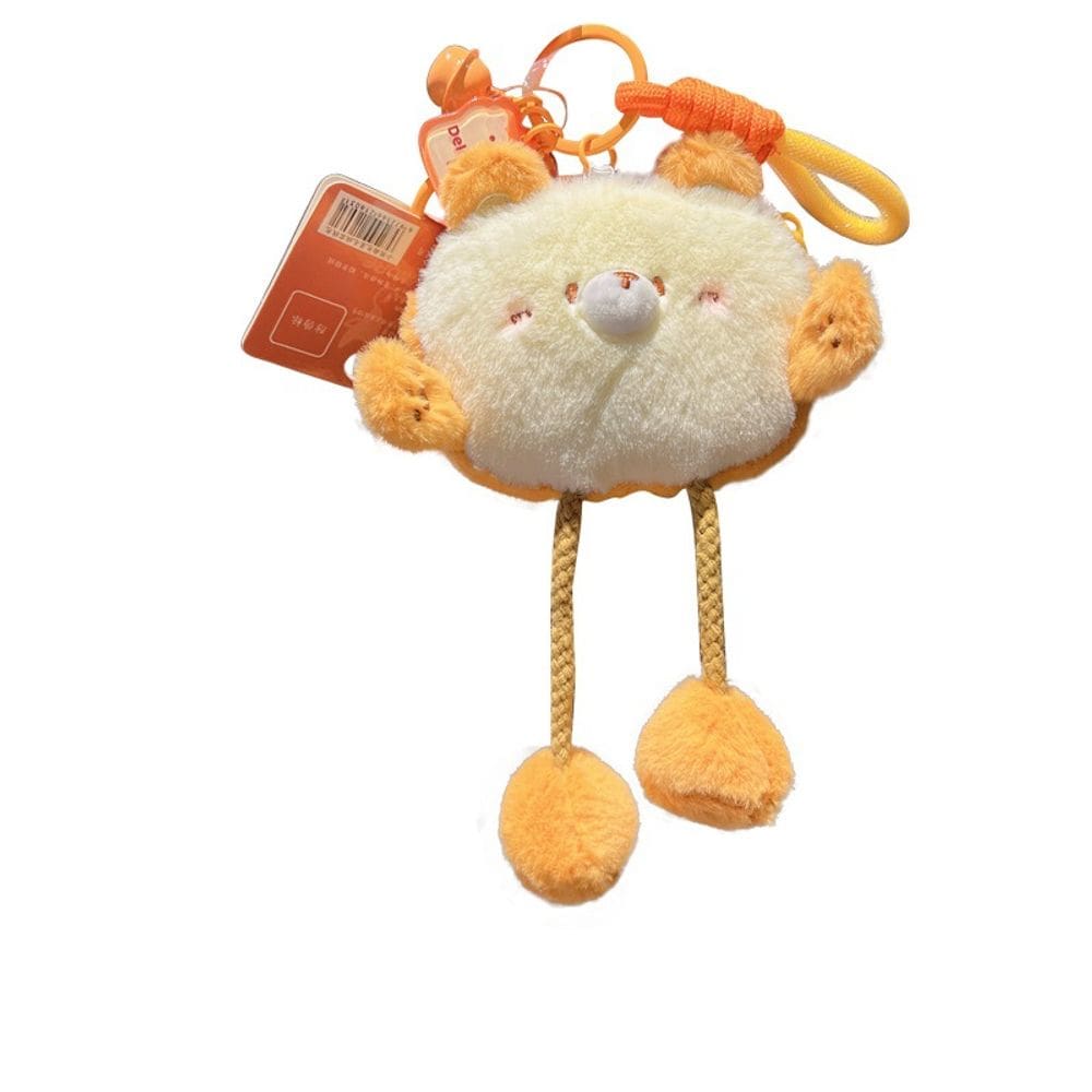 Chaveiro de pão de pelúcia, linda boneca de torrada macia com pernas longas