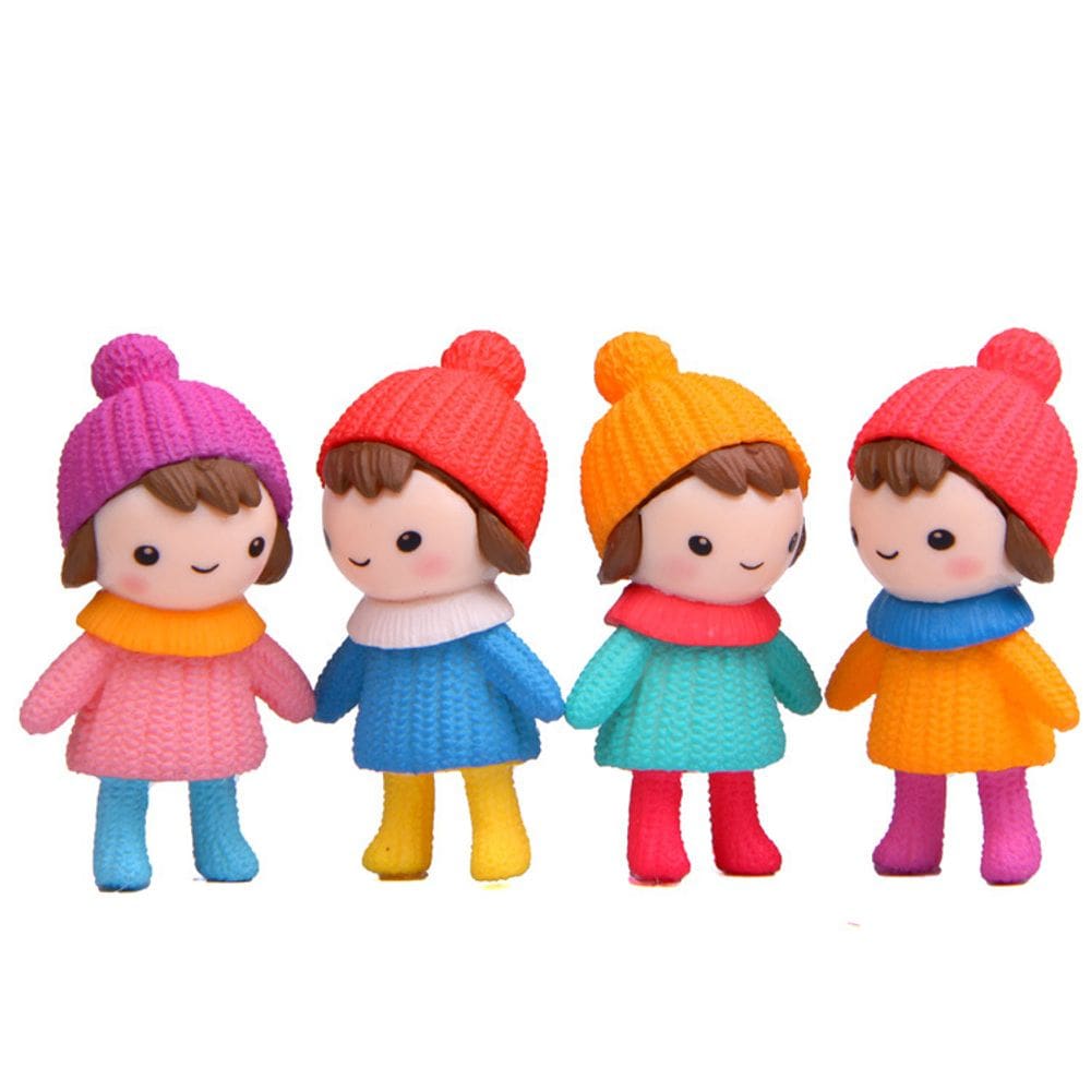 Decorações de jardim, suéter colorido de malha de PVC, estatueta para meninas