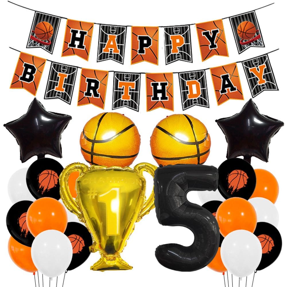 Kit de decoração de festa com tema de basquete, aniversário, 24 unidades