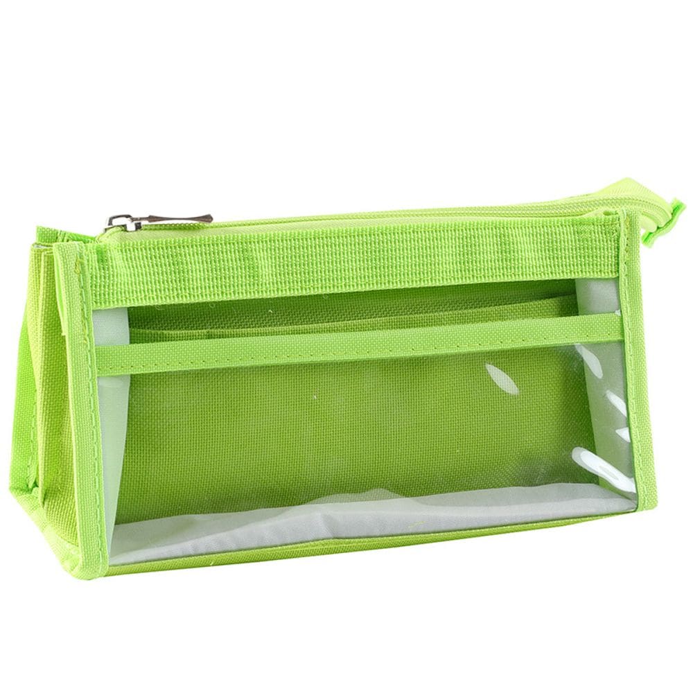 Estojo de lápis transparente de tela de 6 camadas de grande capacidade