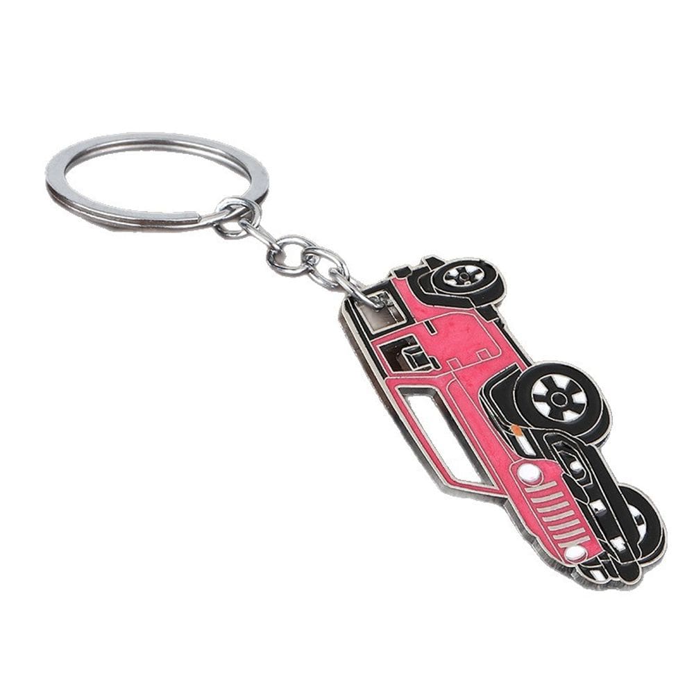 Chaveiro: caminhonete off-road rosa, liga de zinco