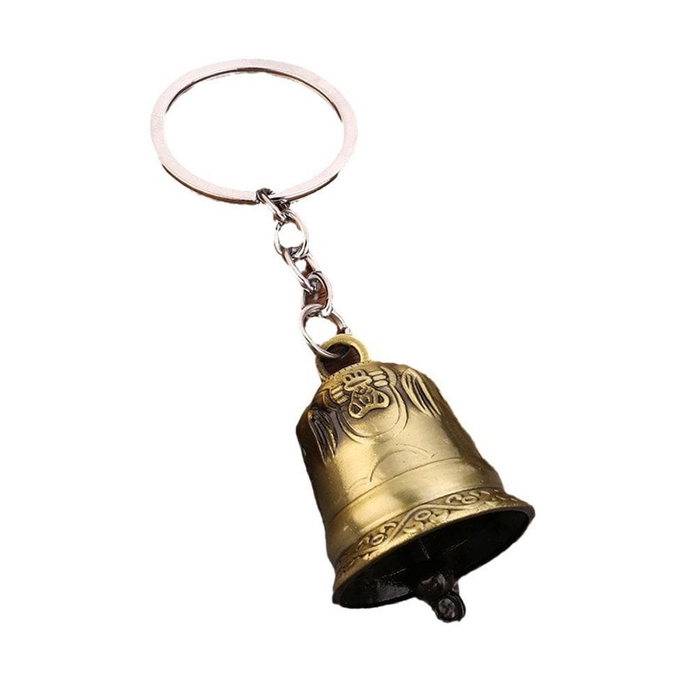 Chaveiro de sino de bronze antigo com design retrô de carrilhão de vento