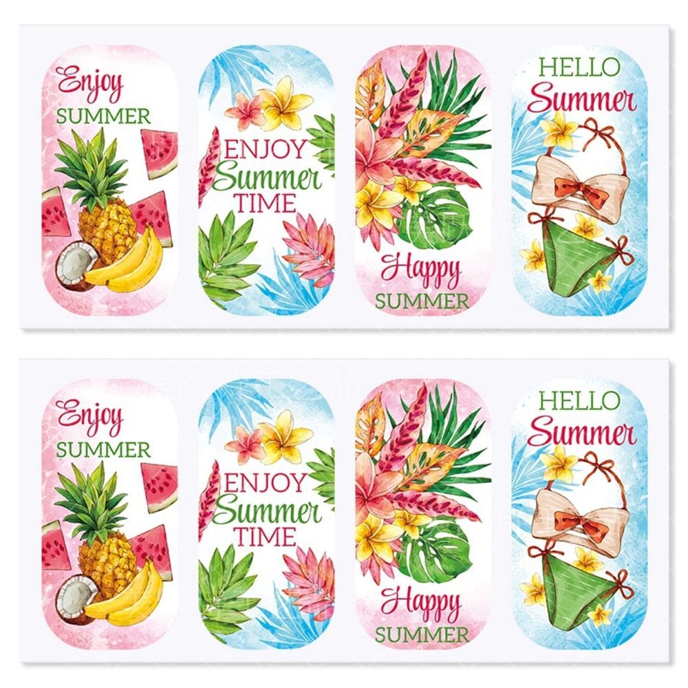 Conjunto de adesivos Tropical Summer à prova d`água para decoração de festas, 8 unidades