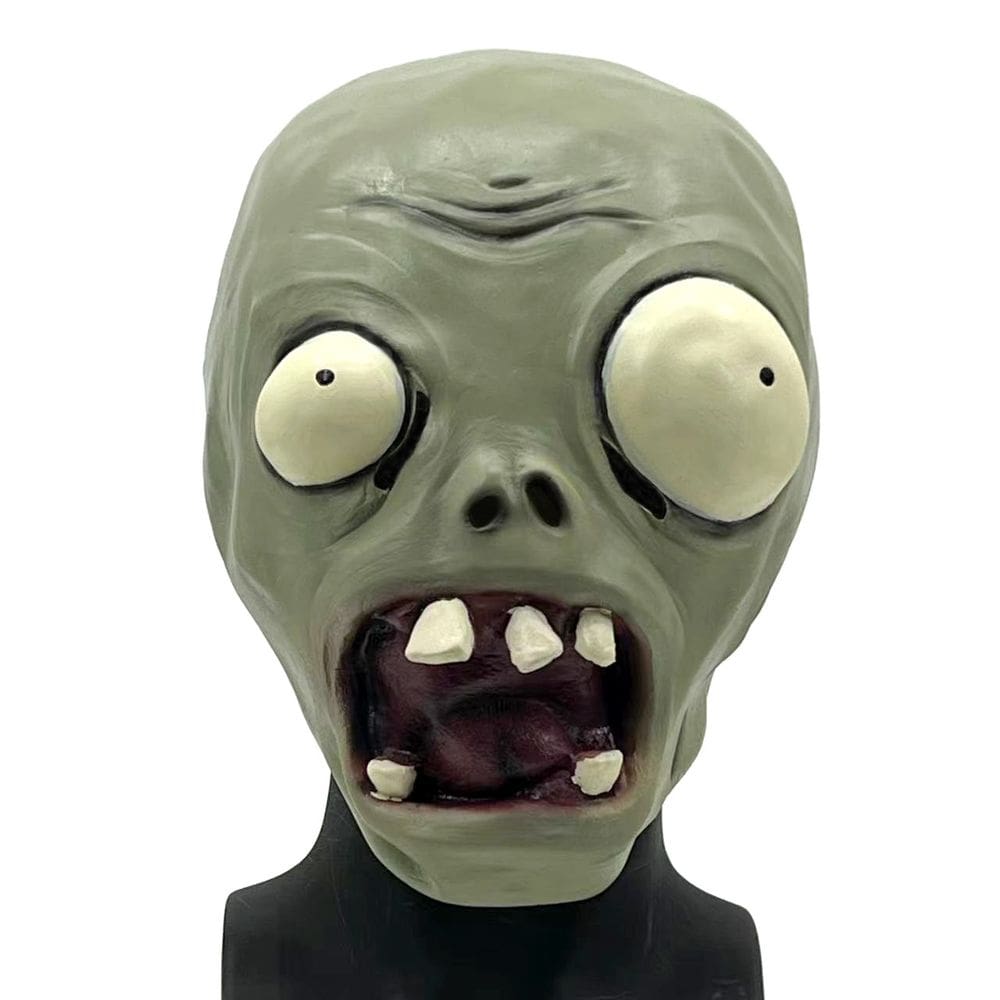 Máscara facial de zumbi, traje de Halloween assustador de zumbi em PVC