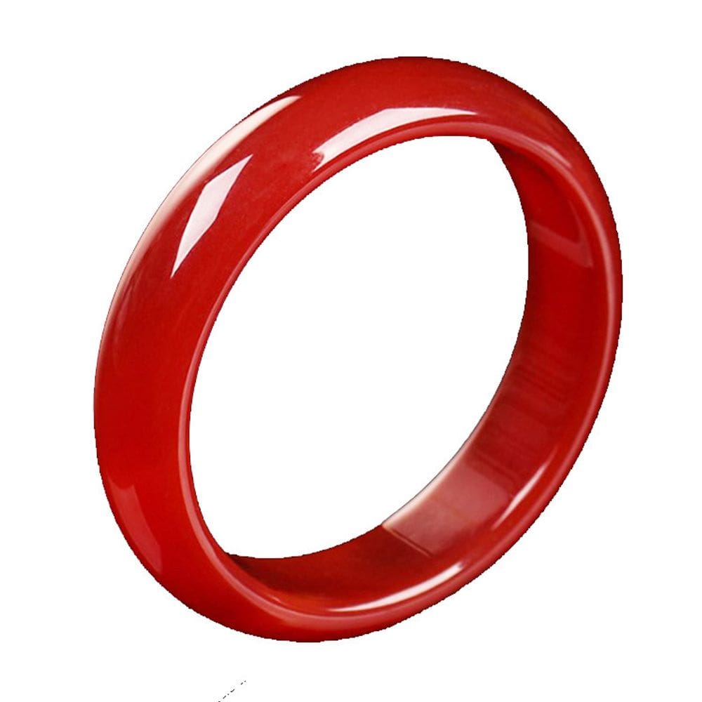 Pulseira de jade ágata vermelha para mulheres, pulseira redonda de 60-62 mm