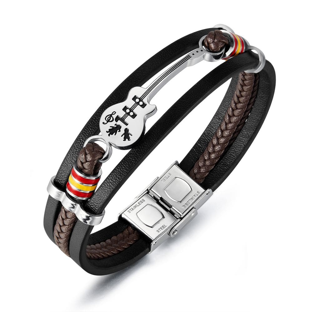 Pulseira de aço inoxidável para homens, estilo punk rock