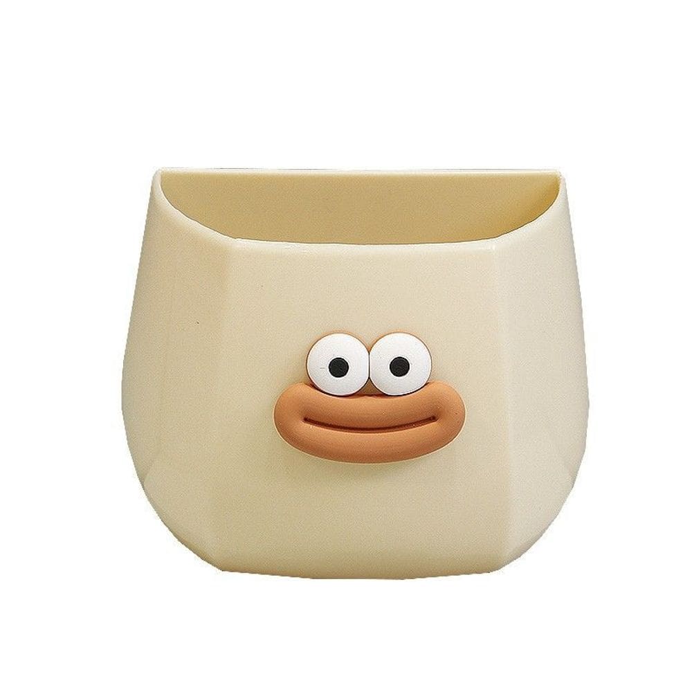 Porta-canetas Cartoon Face Cute Porta-lápis de plástico 11x6x10,5 cm