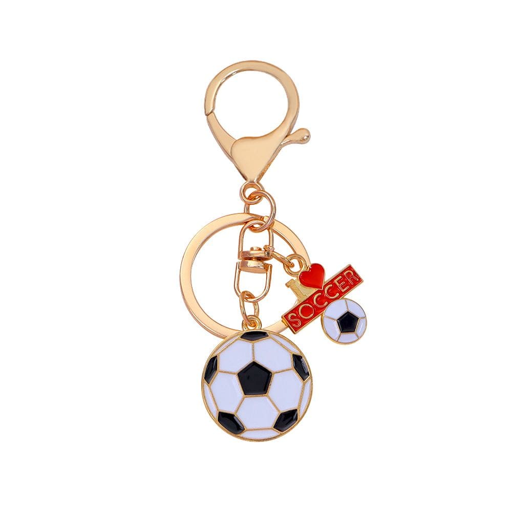 Pingente de chaveiro Soccer Football I Love Soccer Alloy