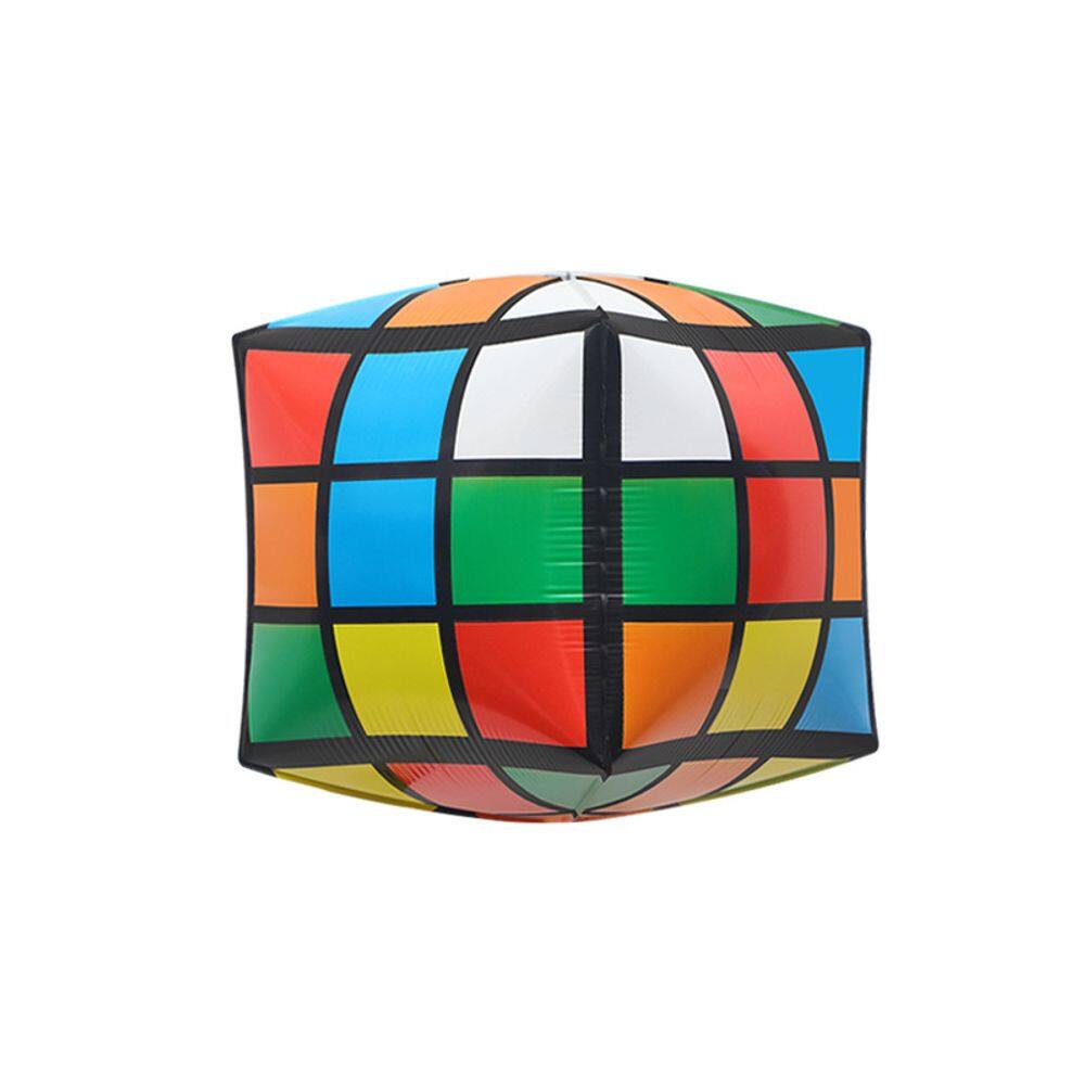 Design de cubo de rubik em forma de cubo de balão metalizado 35x35cm