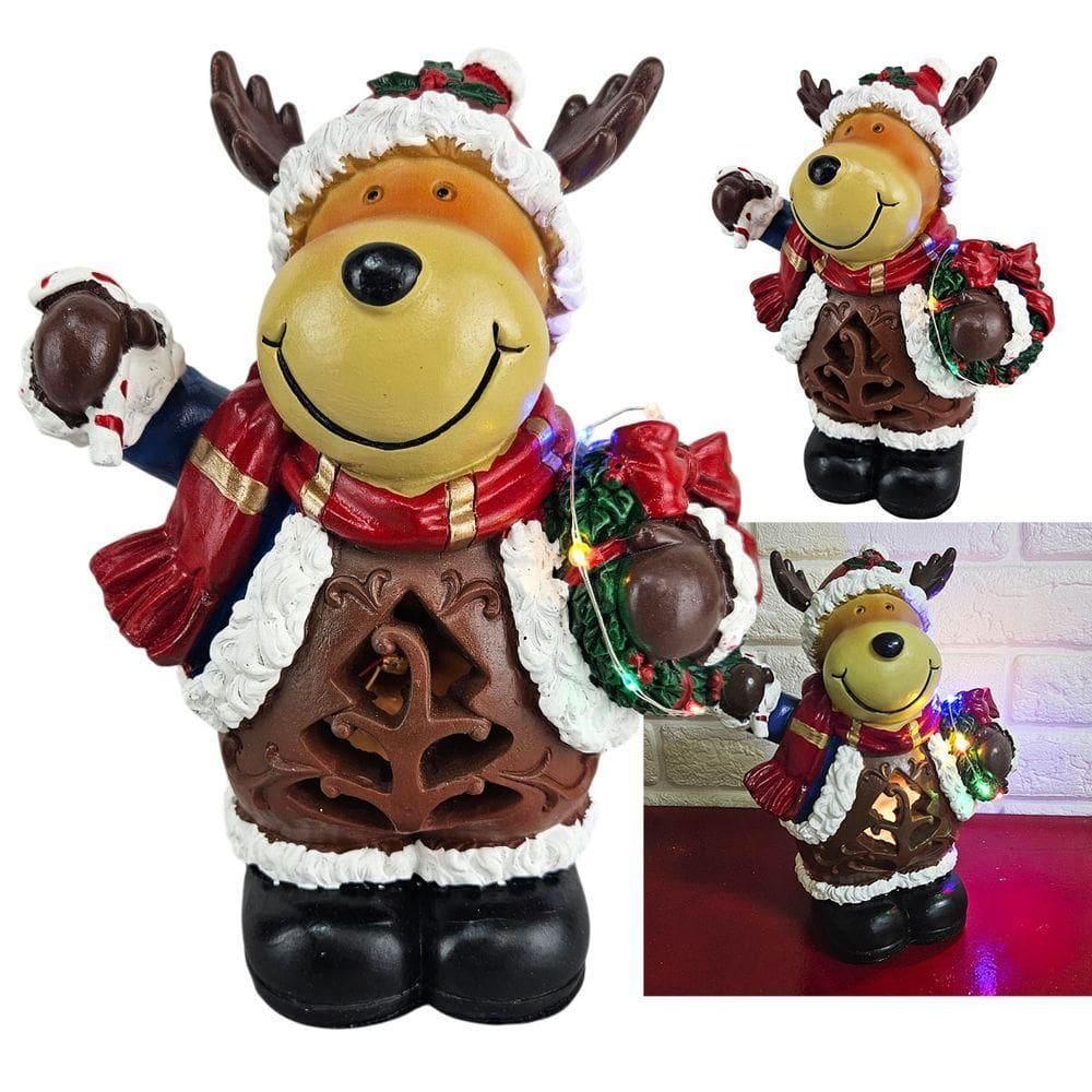 Rena Natal Led Som Musica Natalina Decoraçao Arvore Mesa Loja Casa Vitrine Recepçao Shopping Festa Fim De Ano