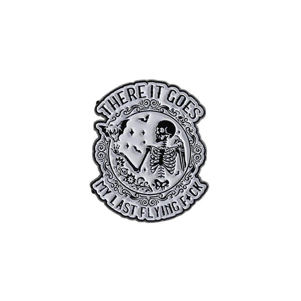 Alfinetes de broche Badge Skeleton Alfinete de lapela preto e branco