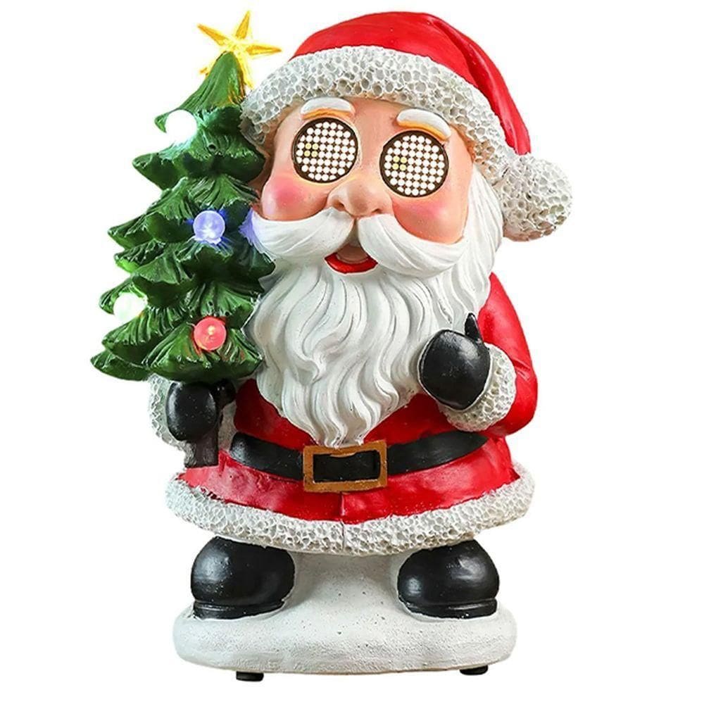Papai Noel Arvore Natal Mexe Olhos Musica Som Led Enfeite Iluminado Natalino Mesa Estante Festa Hall Entrada Fim De Ano