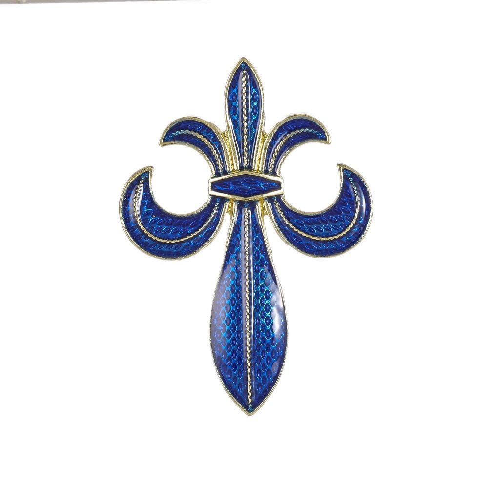 Alfinetes de broche em liga de esmalte azul Fleur-de-lis para lapela de blusa