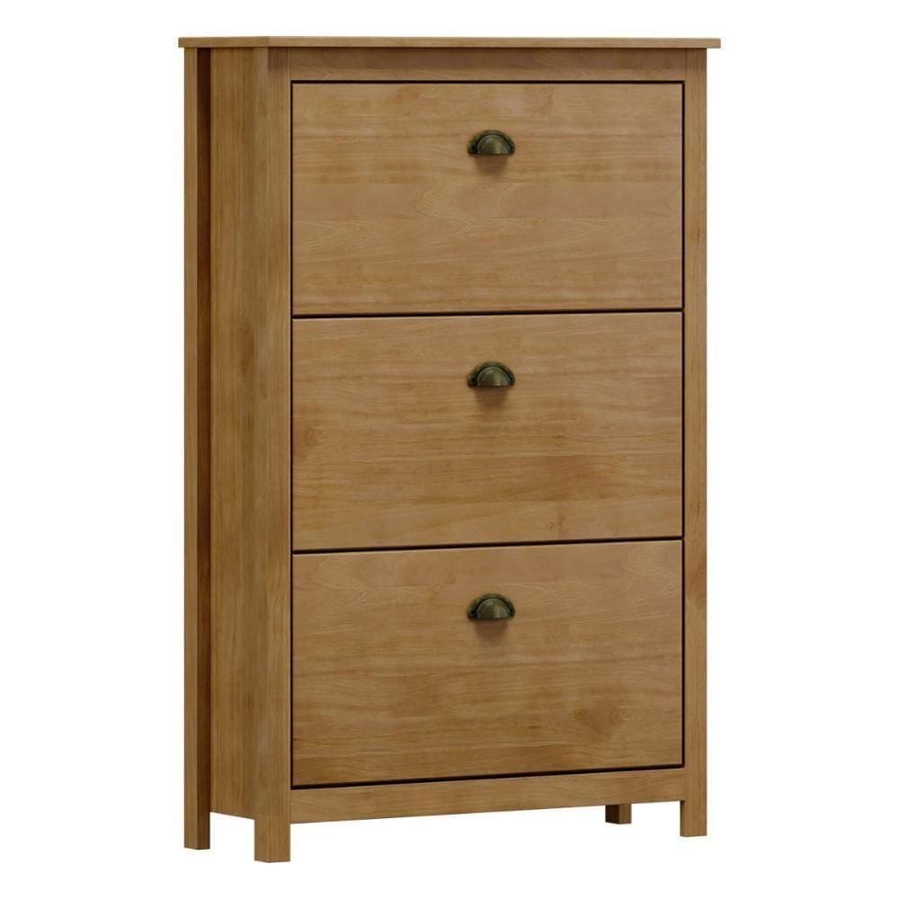 Sapateira De Madeira 3 Gavetas Linha Topázio - Freijó