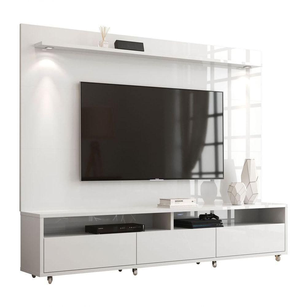 Rack Com Painel Aspen Branco - Moveisaqui
