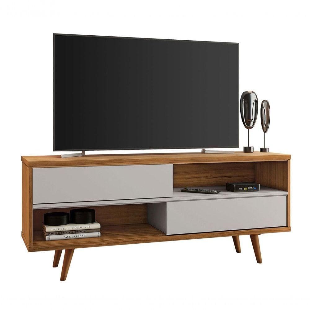 Rack Bancada Assimério Freijó Com Off White - Moveisaqui