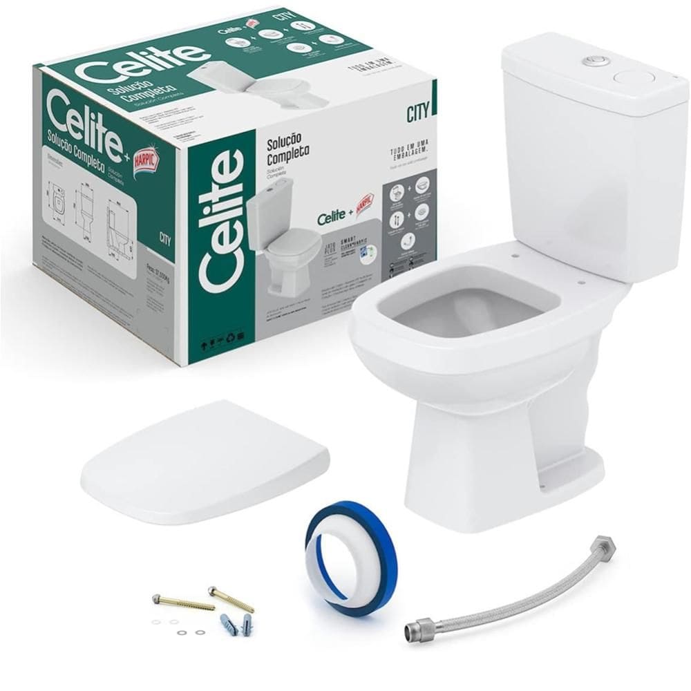 Celite Kit Vaso Sanitário com Caixa Acoplada Smart Clean