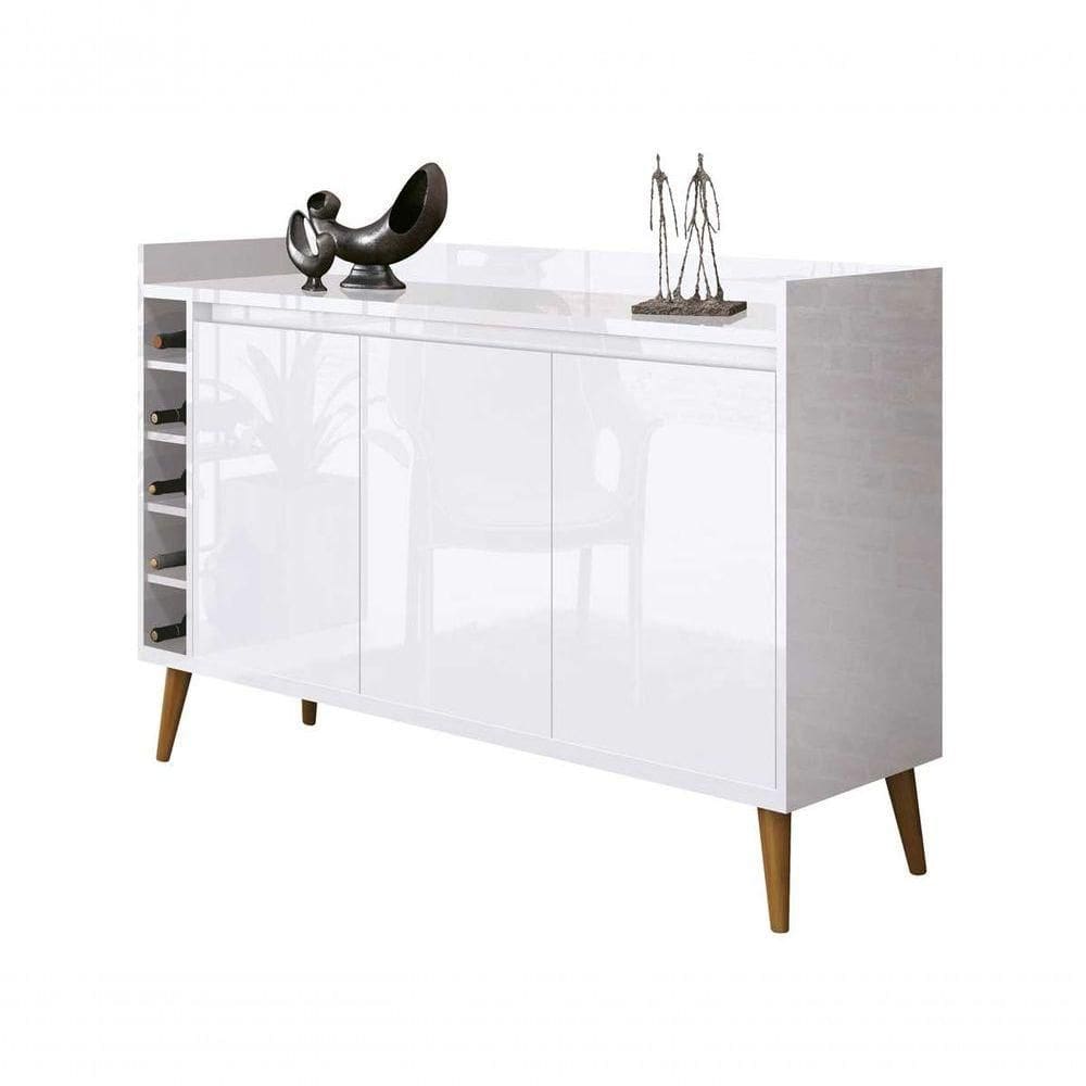 Buffet Aparador Com Adega Retrô Wine Branco - Moveisaqui