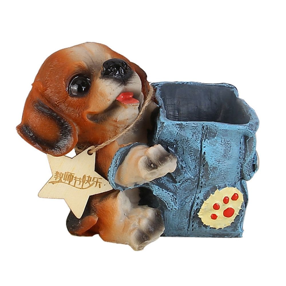 Porta-canetas Porta-lápis de resina Organizador de mesa para cães