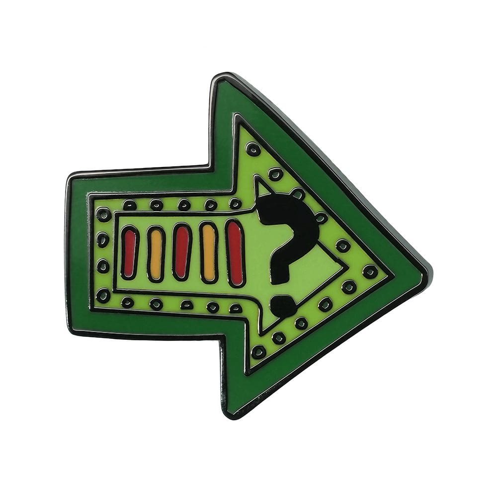 Alfinetes de broche Green Arrow com design de ponto de interrogação em liga