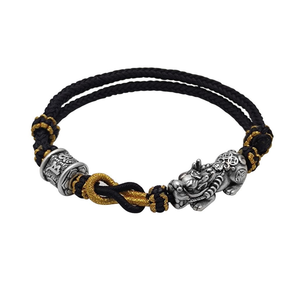 Pulseira S999 Sterling Silver Pixius para homens, feita à mão na China