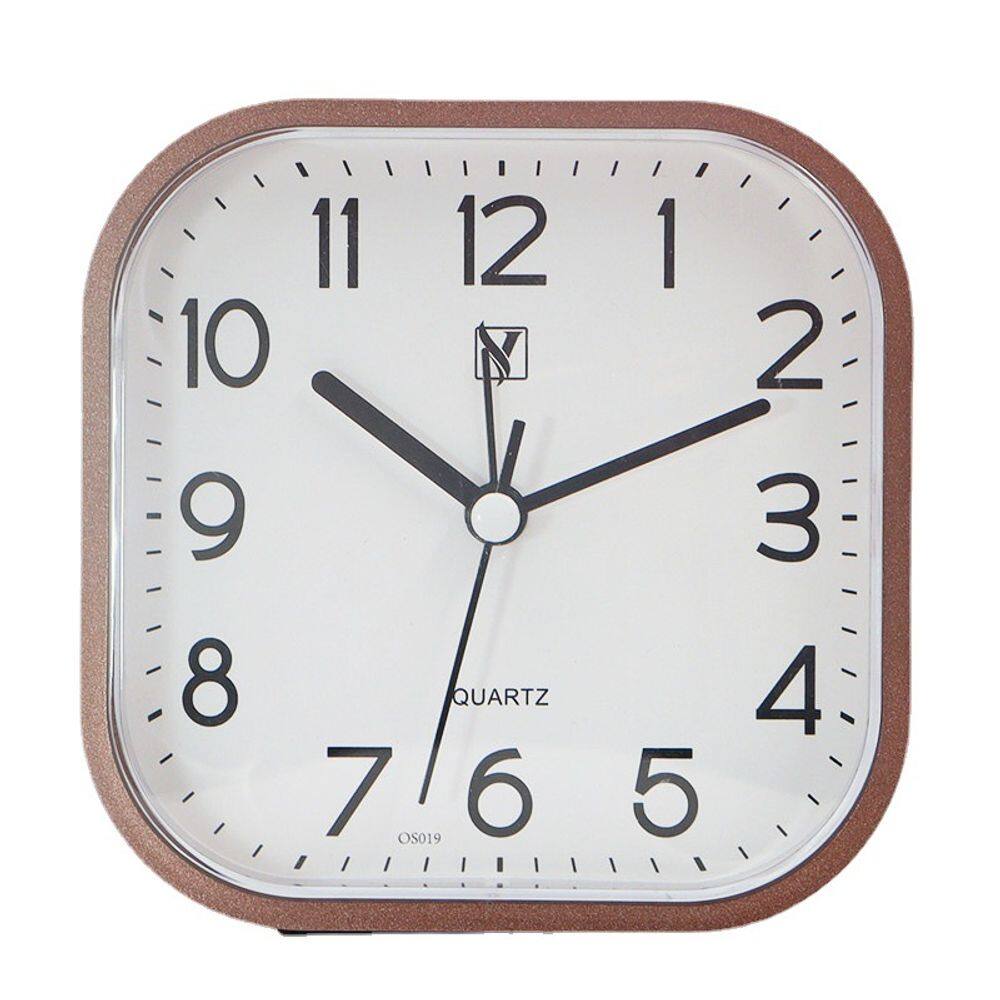 Despertador quadrado, vermelho silencioso, material ABS 11x10,8 cm