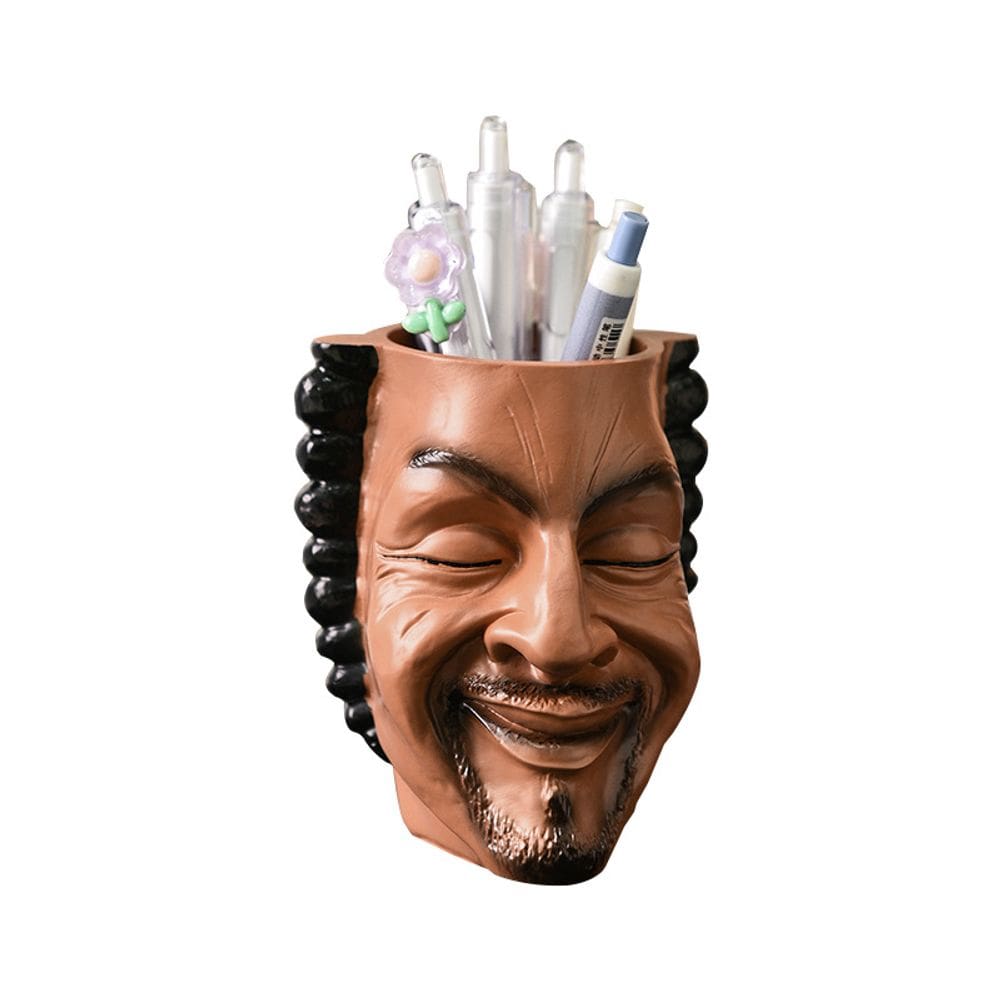 Porta-canetas Porta-lápis Creative Human Head Smiling Face