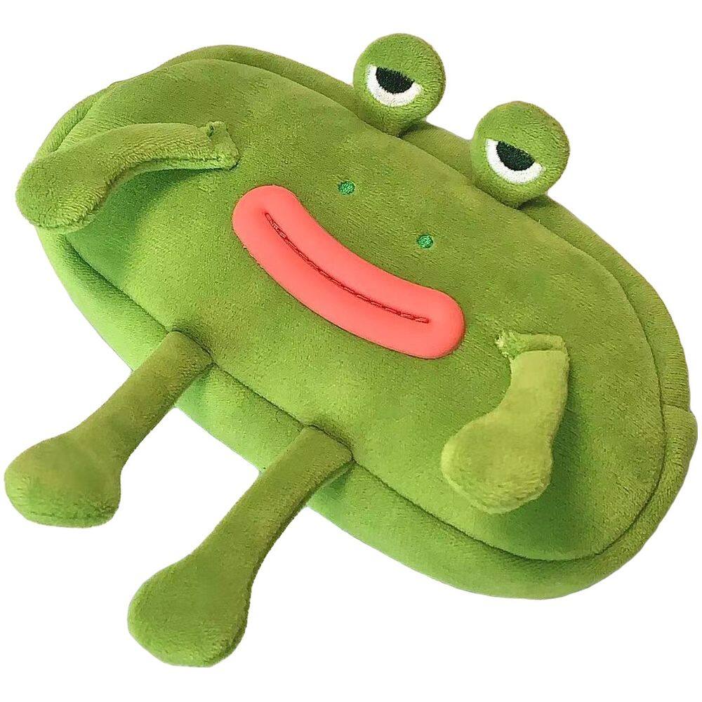 Estojo de lápis Funny Frog Plush Large Mouth para estudantes