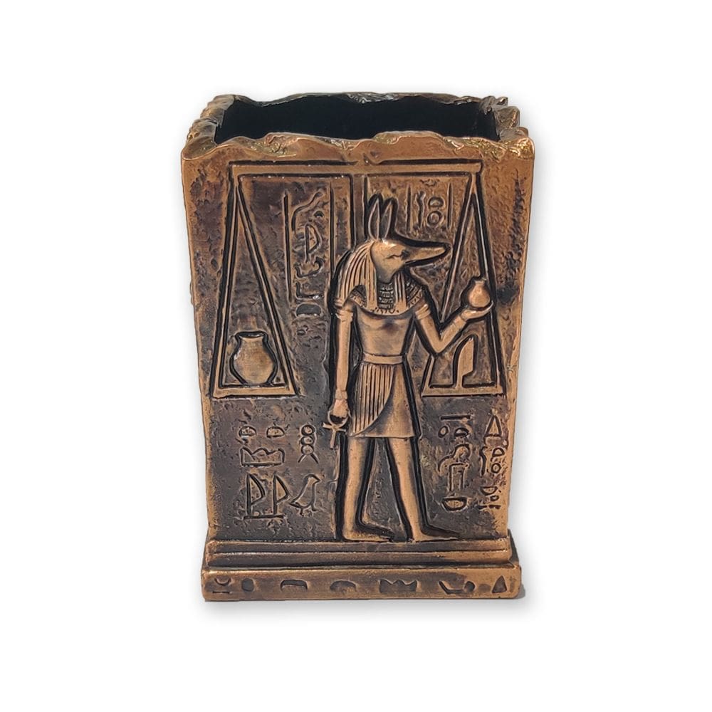 Porta-canetas, organizador de mesa de resina, design egípcio antigo