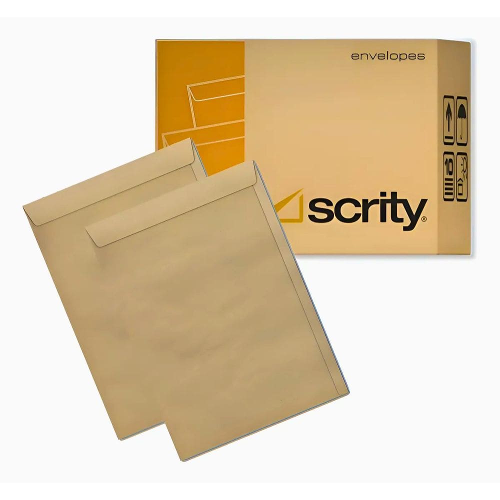 Envelope Saco Natural 310x410mm 80g Caixa C/100 Scrity