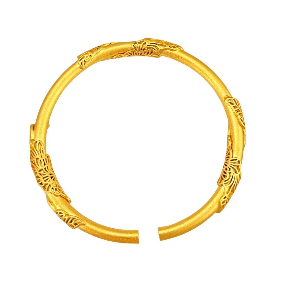 Pulseira banhada a ouro para mulheres, pulseira redonda de estilo antigo