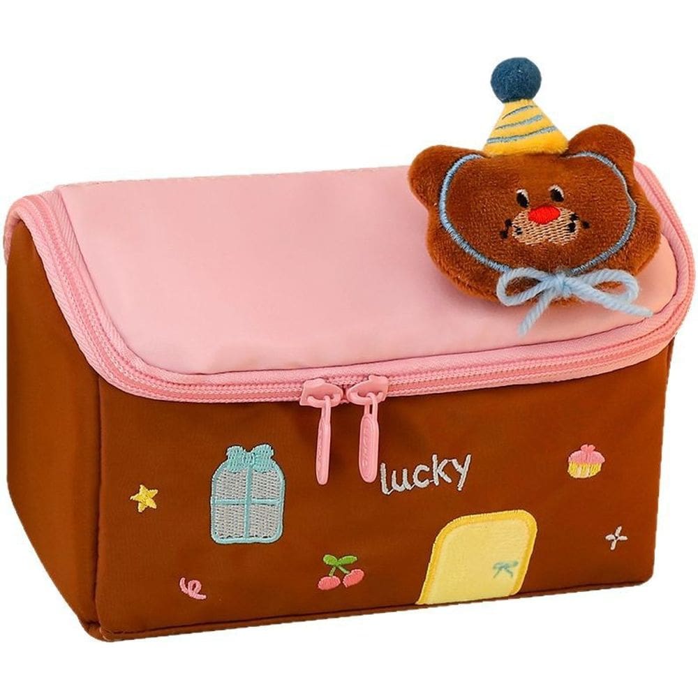 Estojo de lápis, lindo saco de armazenamento de grande capacidade em forma de casa