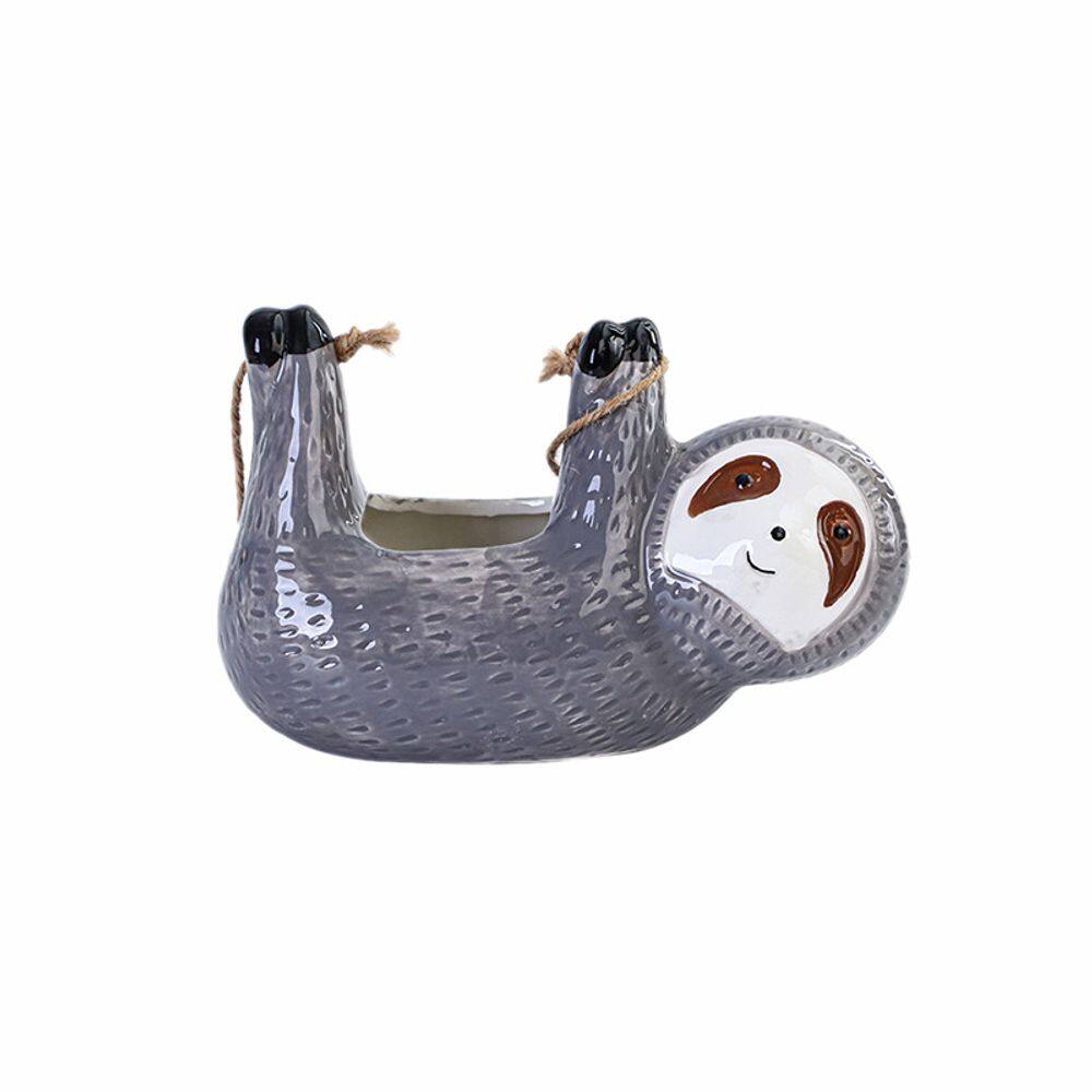 Vaso de flores Hanging Sloth Flowerpot Ceramic Animal Plant 600g