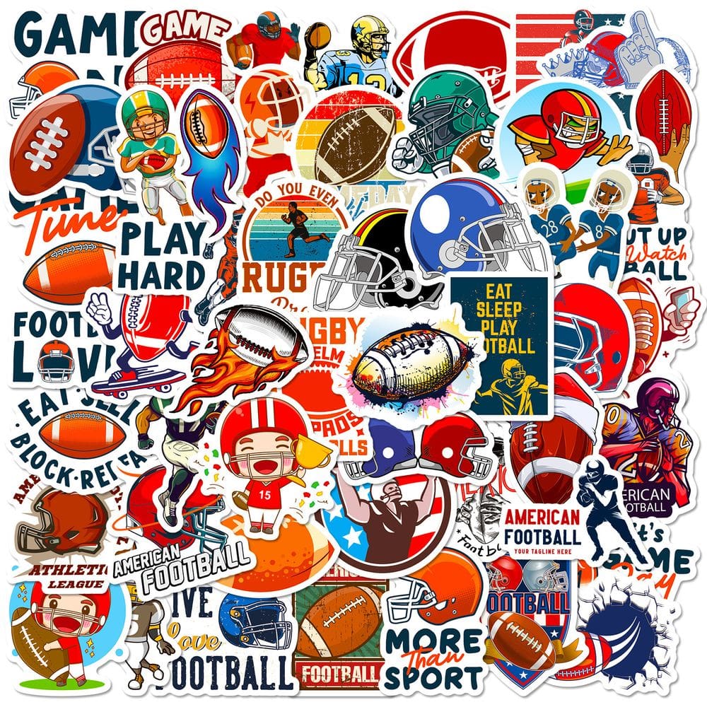 Conjunto de adesivos de futebol, decalques de vinil impermeáveis, 50 unidades