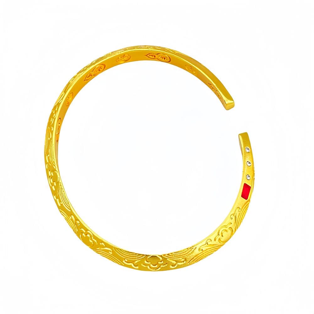 Pulseira banhada a ouro para mulheres, pulseira aberta de estilo antigo