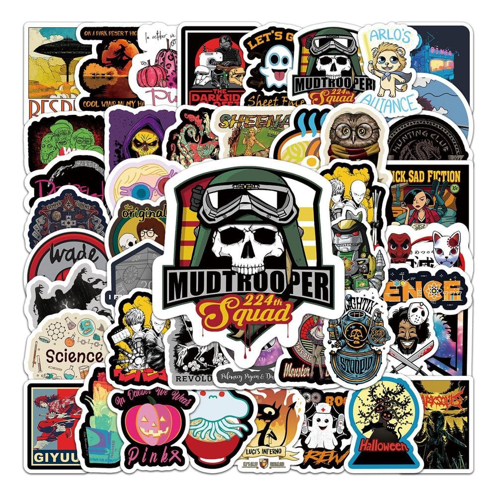 Pacote de adesivos Cartoon Graffiti, 50 unidades para adultos e adolescentes